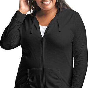 Just My Size Women's Full Zip Slub Hoodie Plus Size